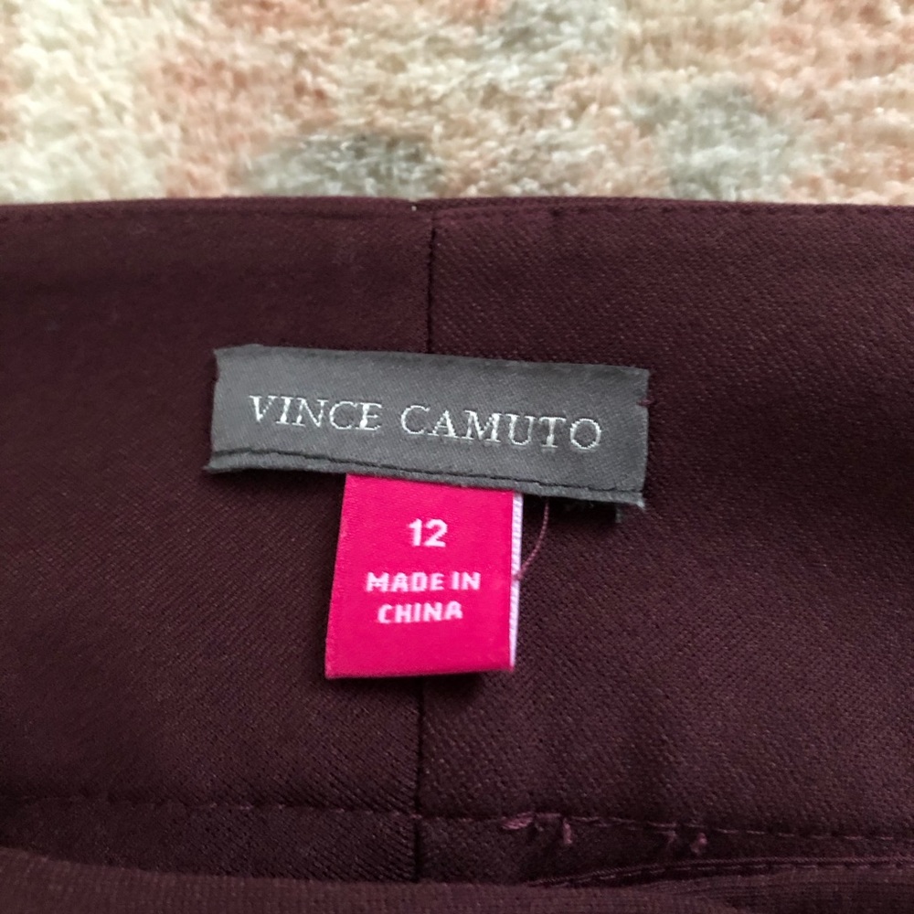 VINCE CAMUTO Burgundy Straight Leg Pants - Picture 3 of 6